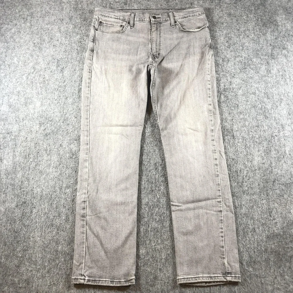 Levis‎ 511 Jeans Mens 38x32 Gray Slim Straight Light Wash Denim